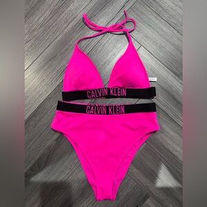 Calvin Klein 2 piece Bikini Swimsuit Color Hot Pink Size Medium